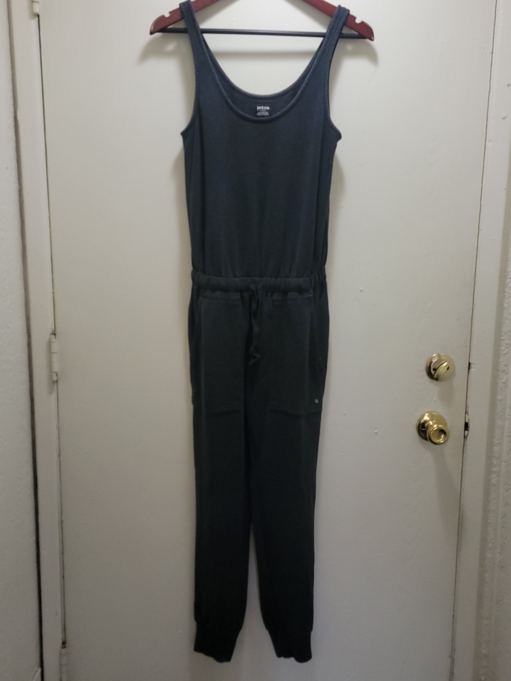 Prana Dark Charcoal Black Sleeveless Jumpsuit